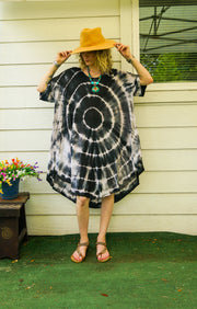 Midnight Ripple Midi  Dress