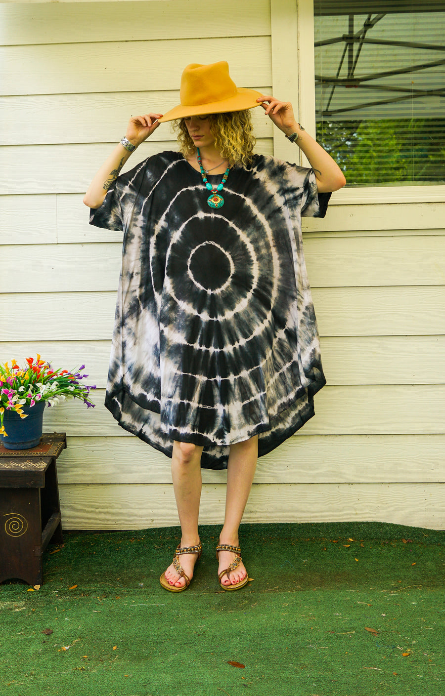 Midnight Ripple Midi  Dress