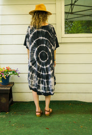Midnight Ripple Midi  Dress