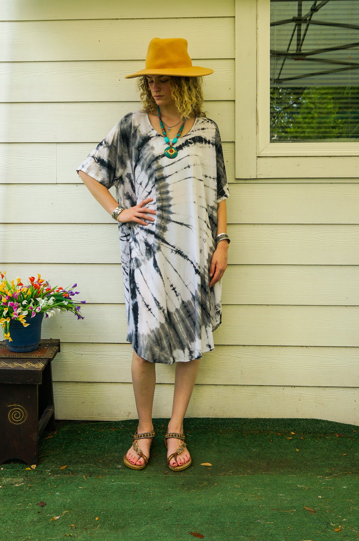 Moonstone Spiral Tie-Dye Dress