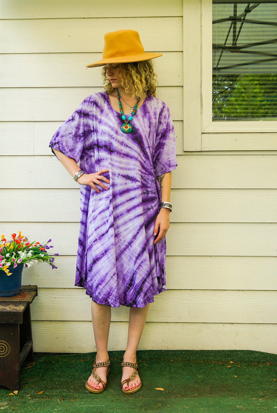 Amethyst Drift Tie-Dye Dress