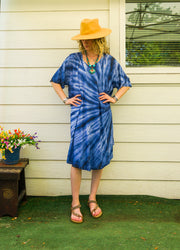 Indigo Tide Tie-Dye Dress