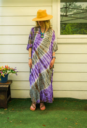Amethyst Earth Tie-Dye Kaftan Dress