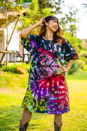 Earth & Ember Hand Dyed Boho Cotton Dress with Pockets