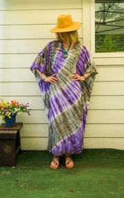 Amethyst Earth Tie-Dye Kaftan Dress