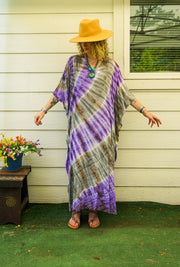 Amethyst Earth Tie-Dye Kaftan Dress