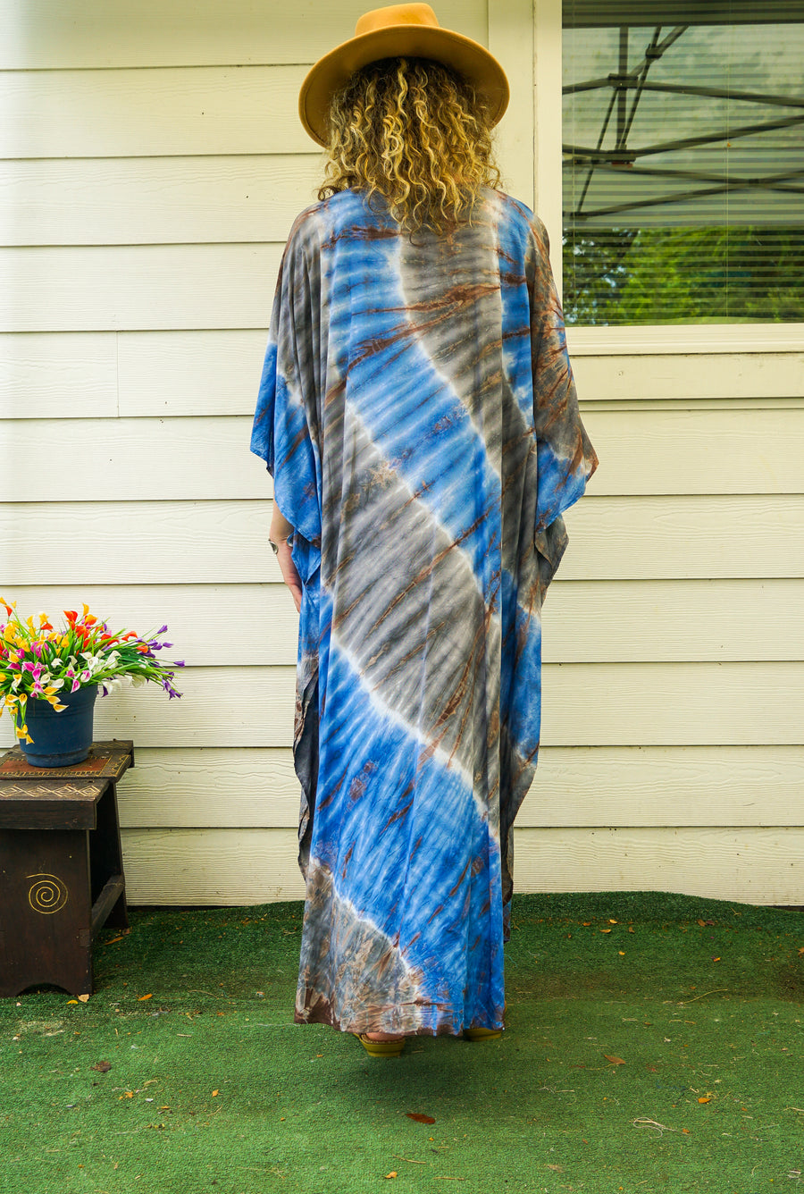 Indigo Tide Waves Kaftan