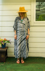 Stone Wave Tie-Dye Kaftan Dress