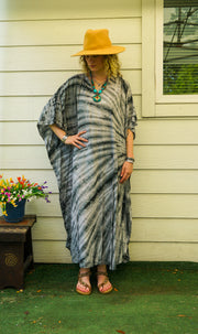 Stone Wave Tie-Dye Kaftan Dress