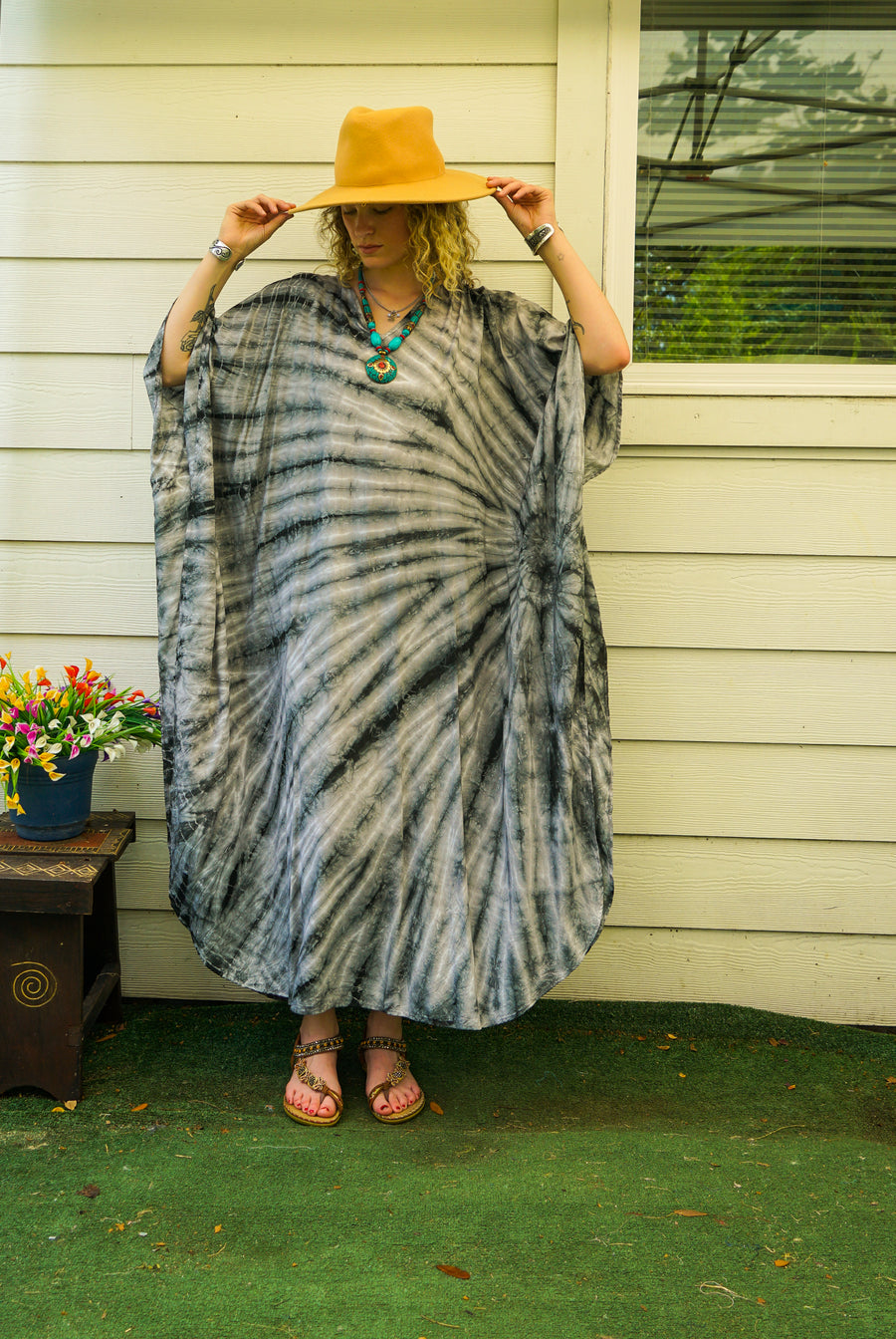 Stone Wave Tie-Dye Kaftan Dress