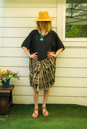 Golden Dusk Tie-Dye Dress