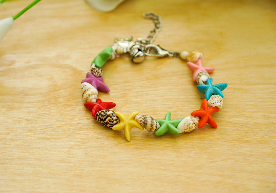Ocean Starfish Bracelet – Colorful Shell | Adjustable Fit