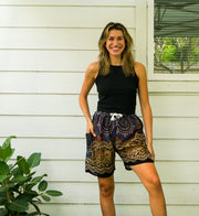 Golden Mandala Boho Shorts