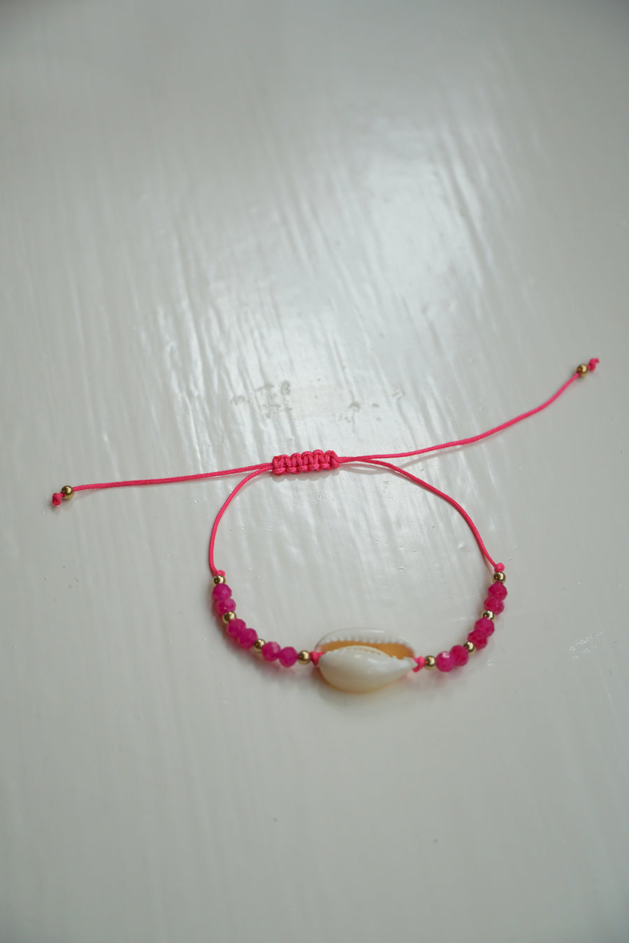Hot Pink Shell Beaded Bracelet / Anklet