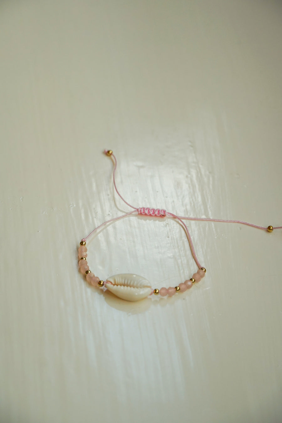 Blush Pink Shell Beaded Bracelet / Anklet