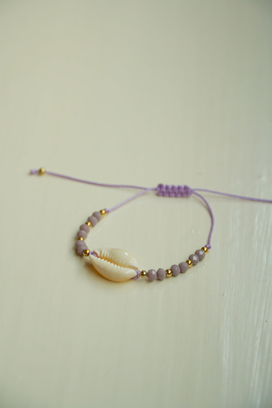 Soft Lilac Shell Beaded Bracelet / Anklet