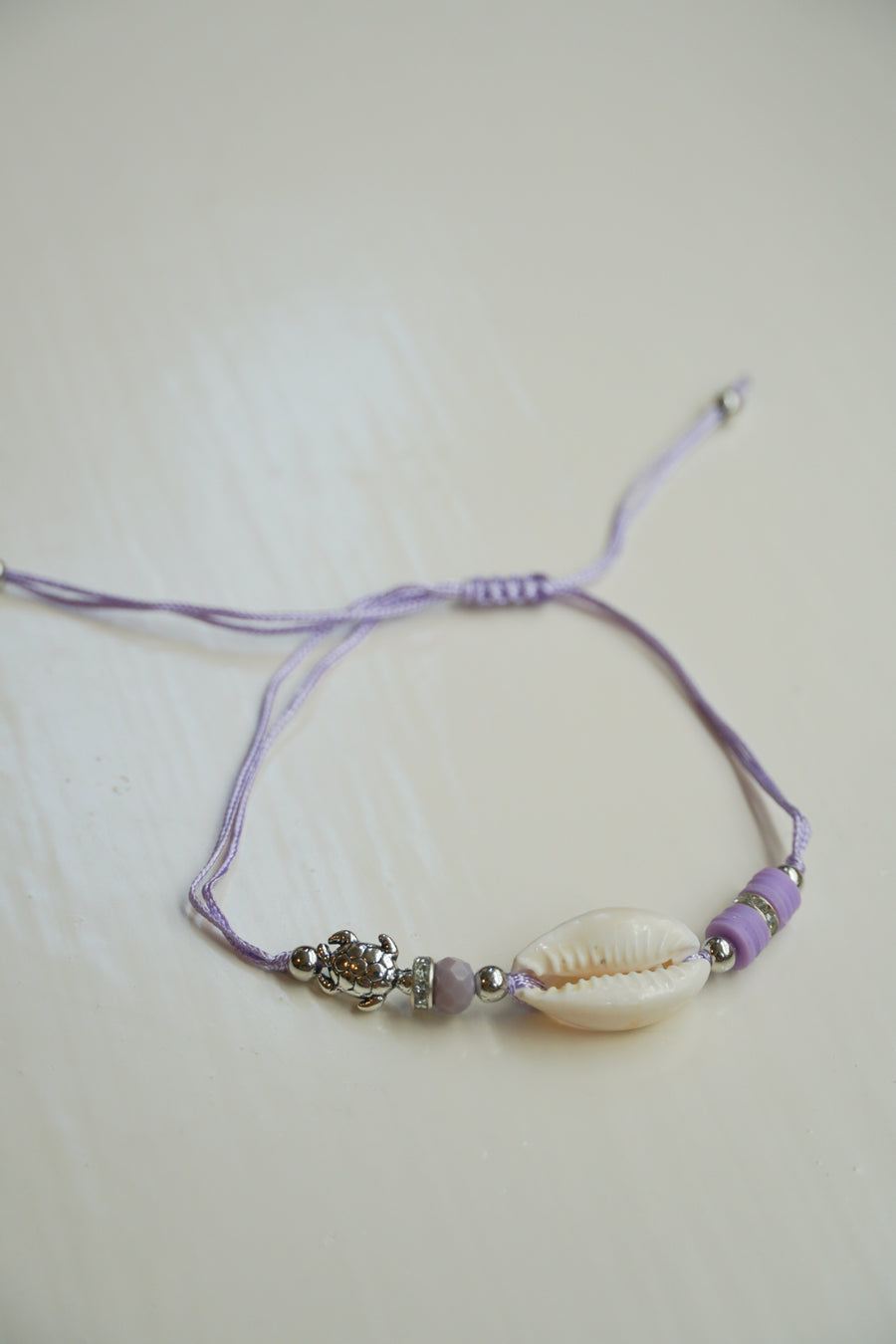Lilac Shell Turtle Bracelet / Anklet