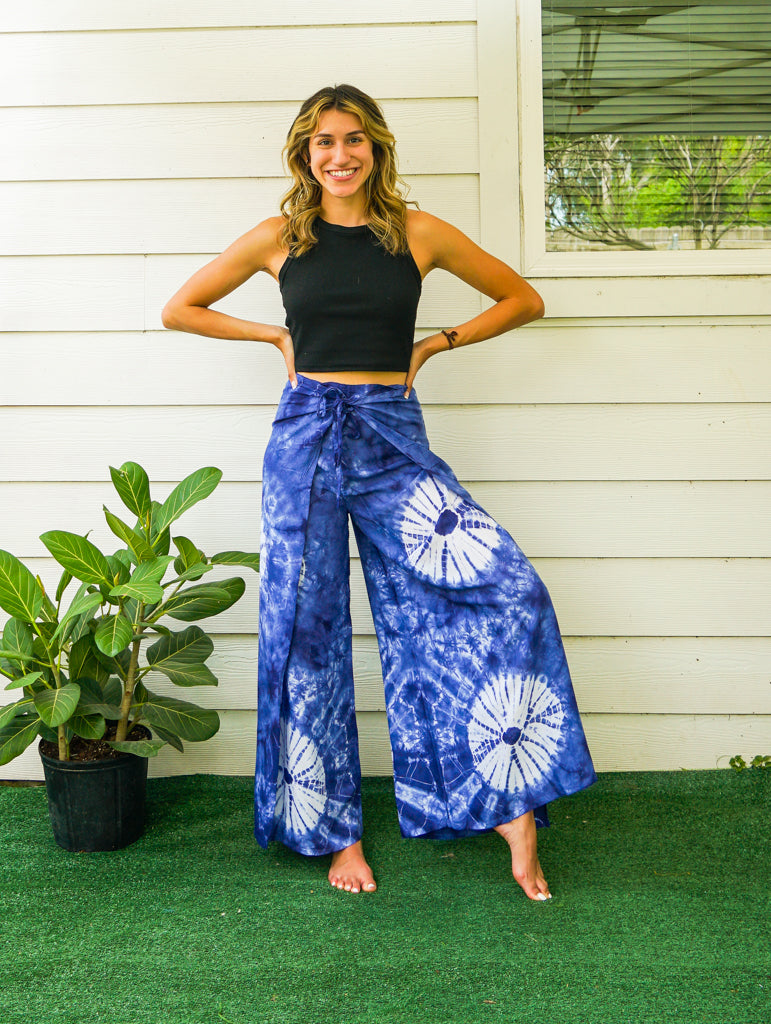 Blue Lotus Palazzo Wrap Pants