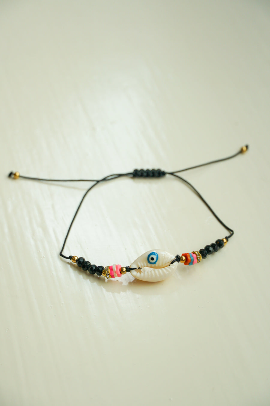 Black Evil Eye Shell Bracelet / Anklet