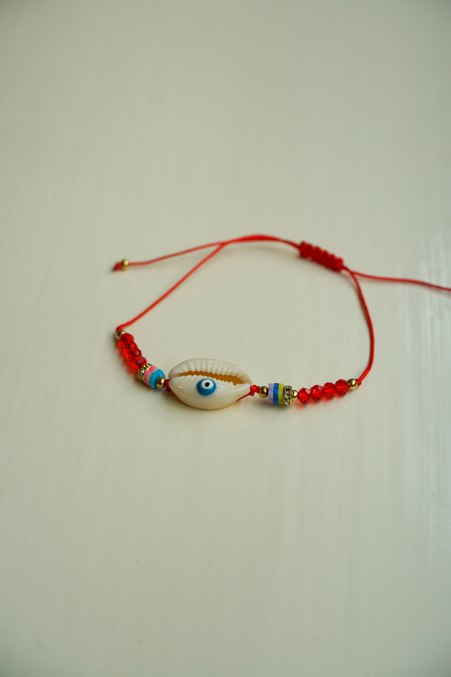 Red Evil Eye Shell Bracelet / Anklet