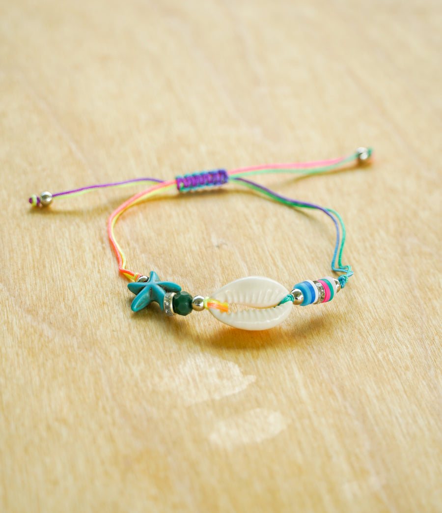Teal Starfish Shell Bracelet / Anklet