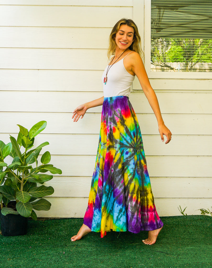 Wildflower Dance Hand Dyed Tiered Maxi Skirt