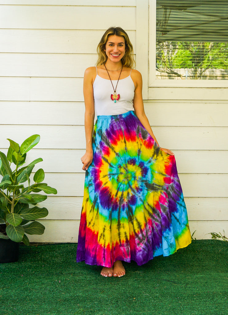 Wildflower Dance Hand Dyed Tiered Maxi Skirt