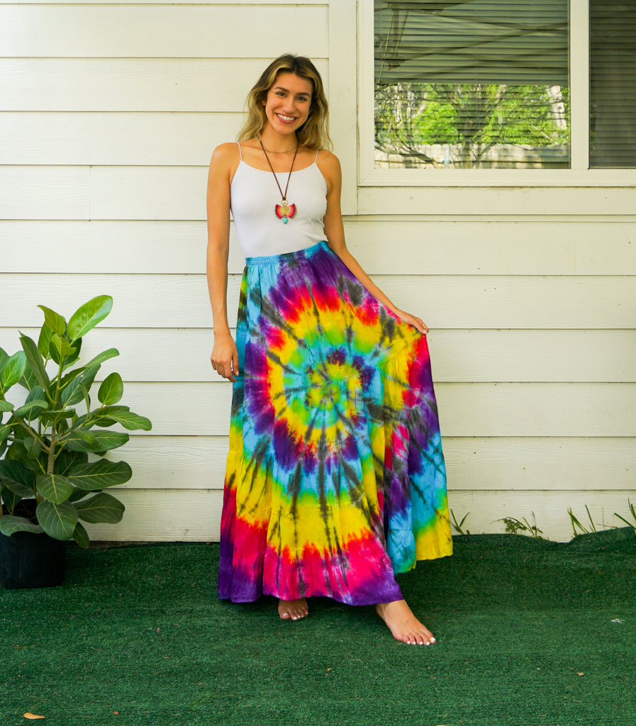 Wildflower Dance Hand Dyed Tiered Maxi Skirt