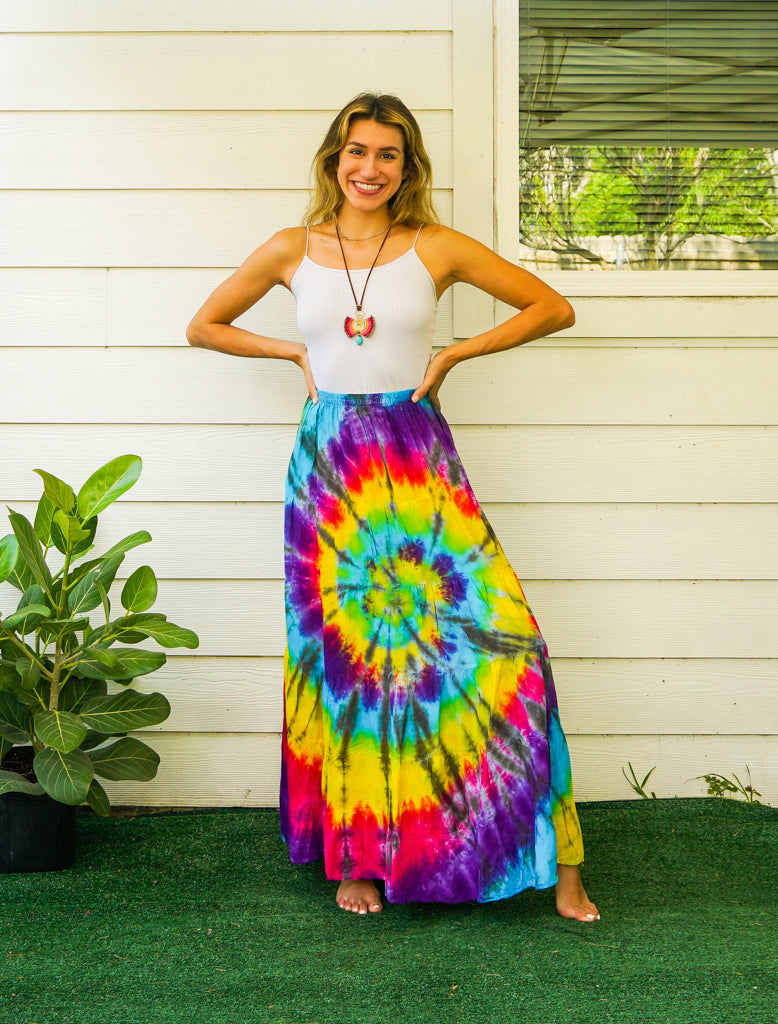 Wildflower Dance Hand Dyed Tiered Maxi Skirt