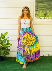 Summer Solstice Hand Dyed Tiered Maxi Skirt