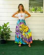 Summer Solstice Hand Dyed Tiered Maxi Skirt