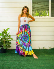 Boho Hippie Dream Hand Dyed Tiered Maxi Skirt