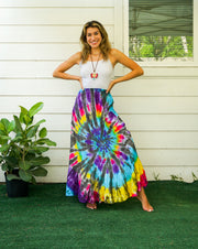 Boho Hippie Dream Hand Dyed Tiered Maxi Skirt