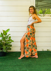 Tropical Hibiscus Palazzo Wrap Pants