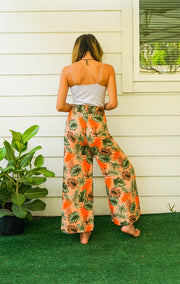 Tropical Hibiscus Palazzo Wrap Pants