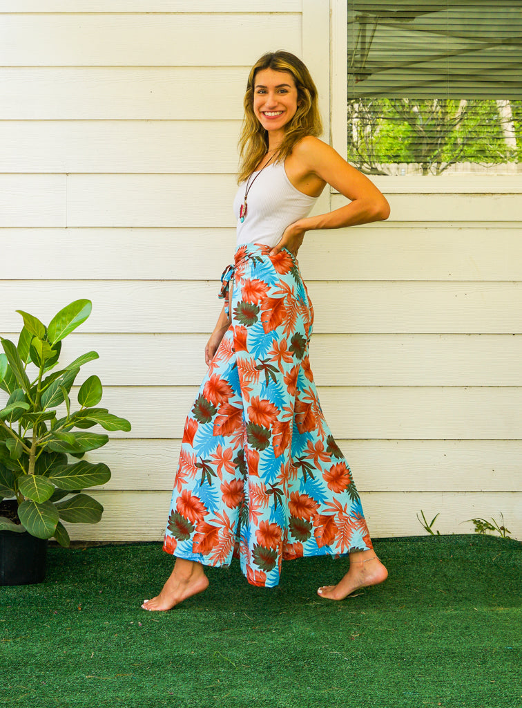 Sunkissed Tropics Palazzo Wrap Pants