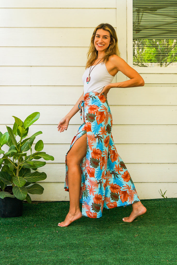Sunkissed Tropics Palazzo Wrap Pants