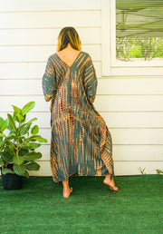 Earthy Ember Tie-Dye Kaftan