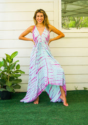 Petal Breeze Hand Dyed Boho Maxi Dress