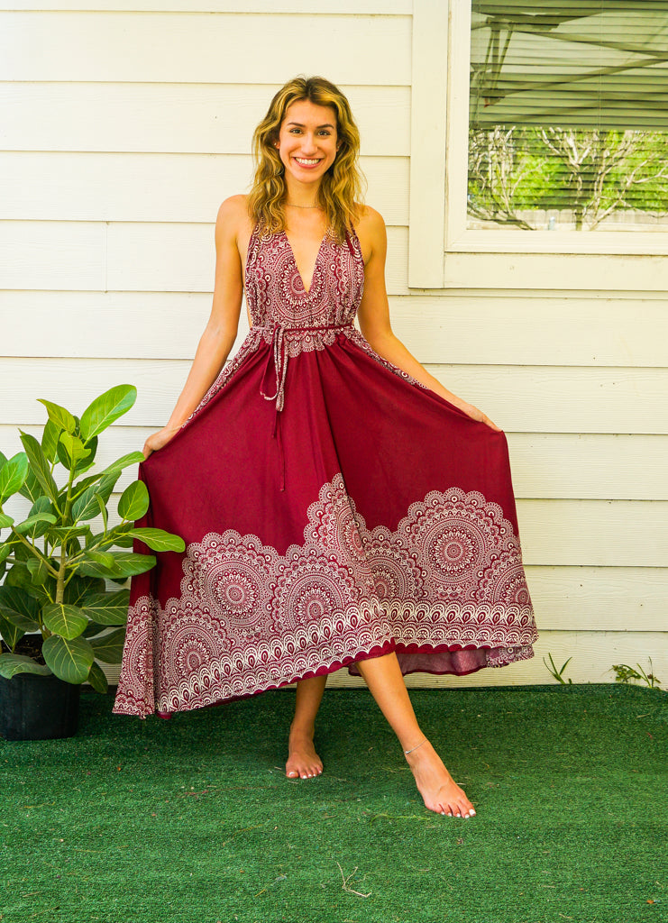 Selene Goddess Boho Maxi Dress
