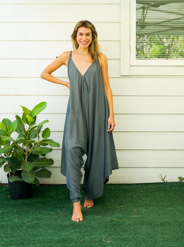 Slate Gray Boho Jumpsuit