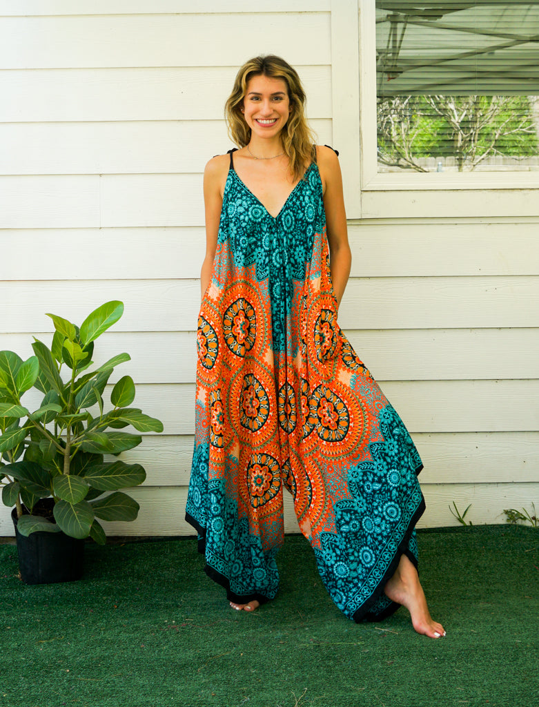 Tropical Mandala Boho Jumpsuit