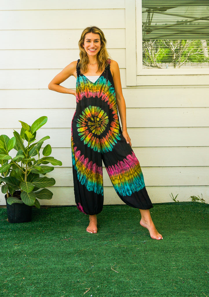 Hand Dyed  Hippie Racerback Jumpsuit Romper
