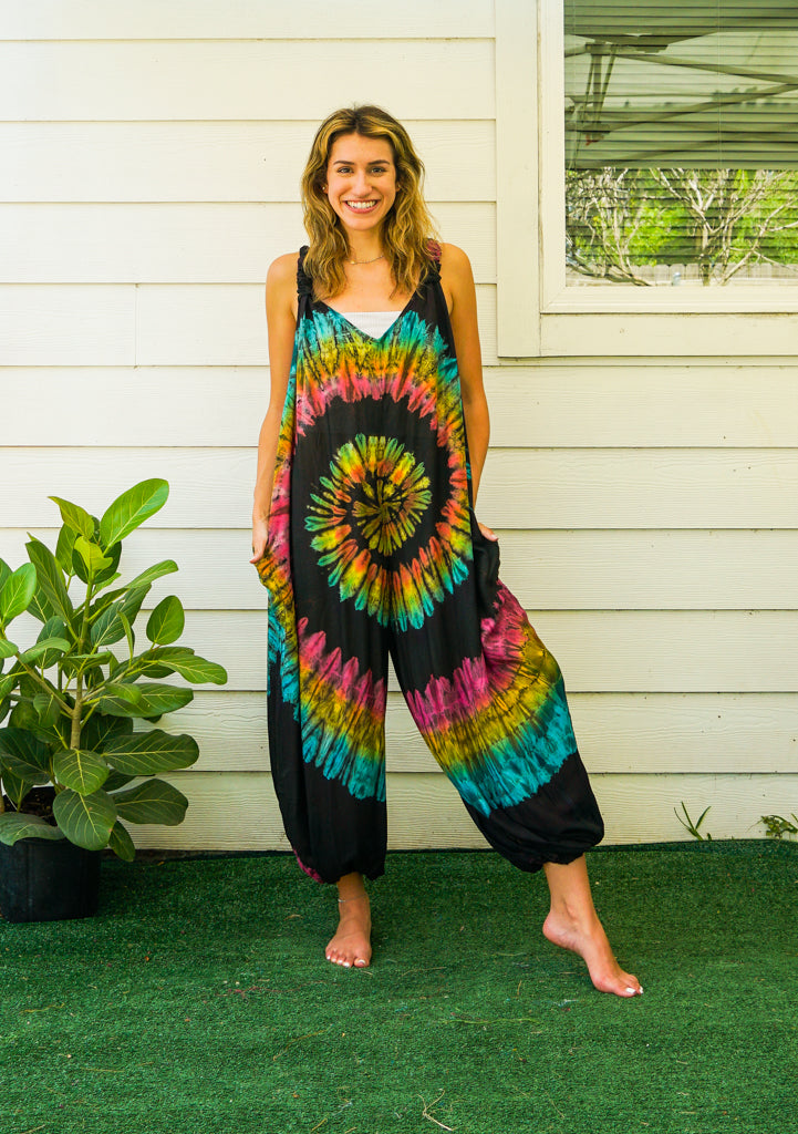 Hand Dyed  Hippie Racerback Jumpsuit Romper