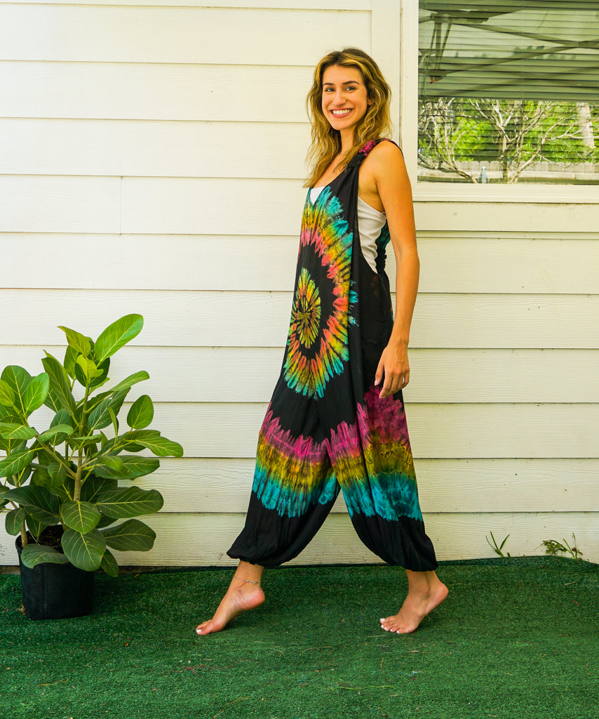 Hand Dyed  Hippie Racerback Jumpsuit Romper