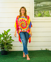 Sunrise Burst Hand Dyed Tunic Kaftan Blouse Oversize Top