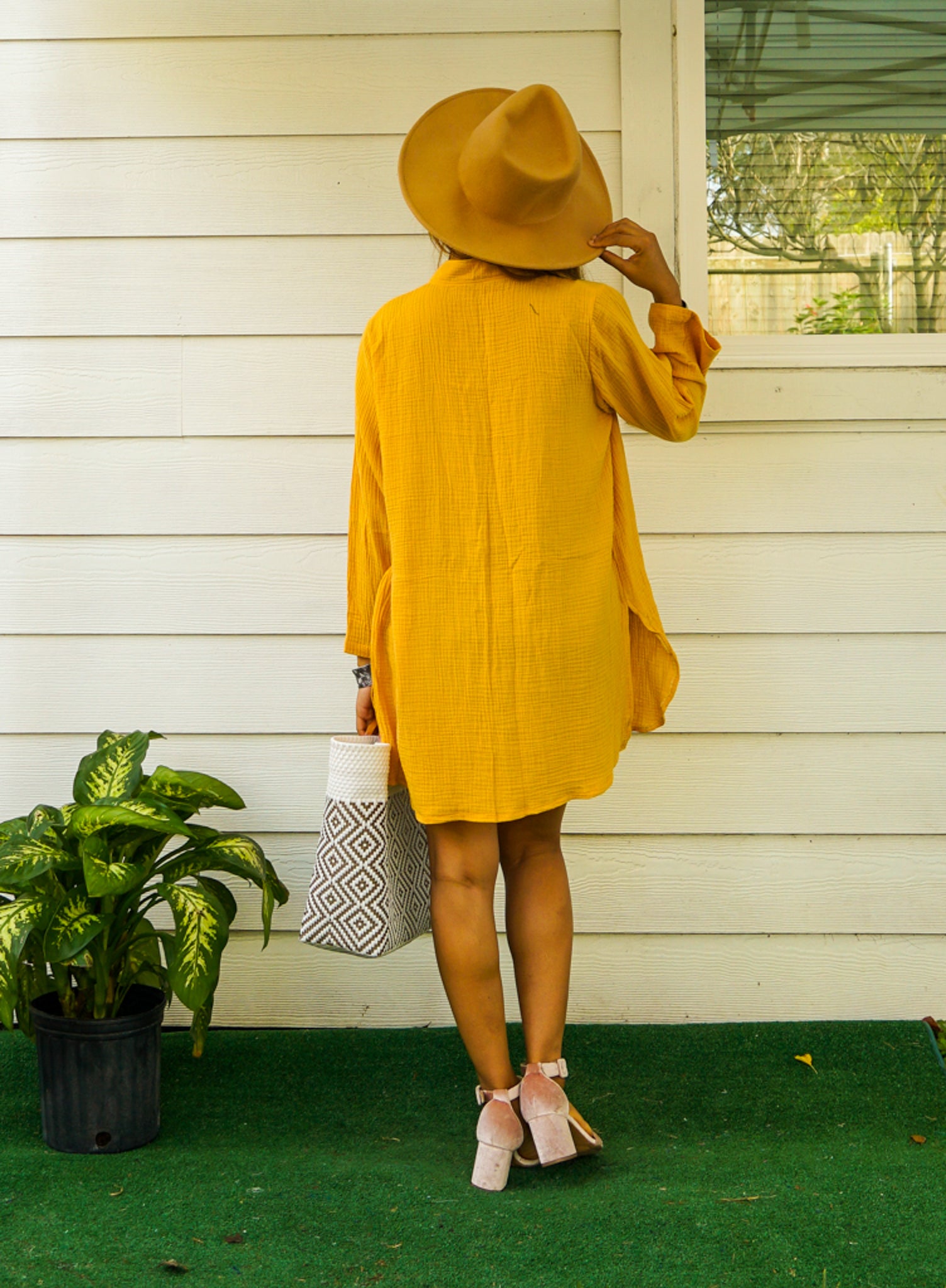 Mustard Double Gauze Top