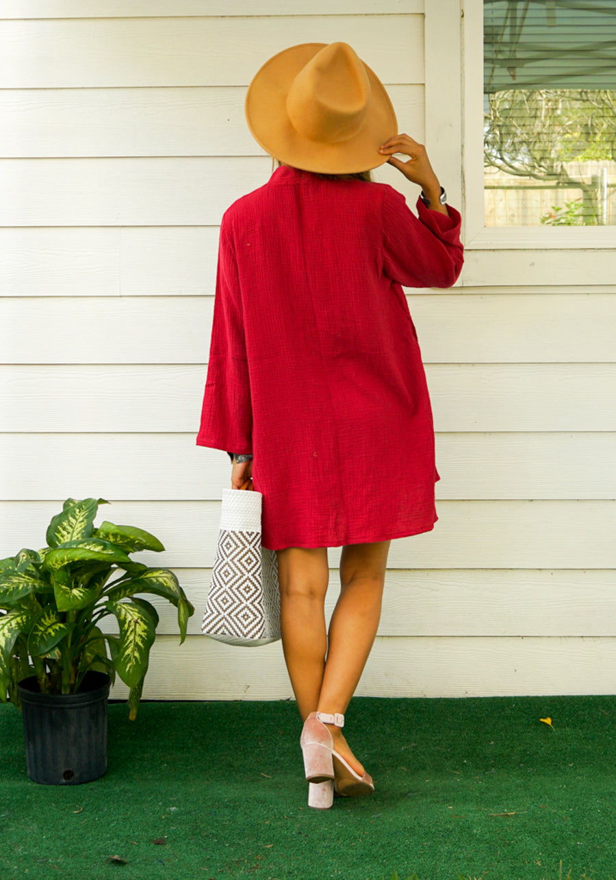 The Dahlia Shirt Dress | Double Gauze