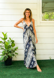 Indigo Elephant Goddess Maxi Dress