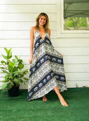 Indigo Elephant Goddess Maxi Dress